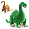 Green And Brown Dinosaur Plush Toys