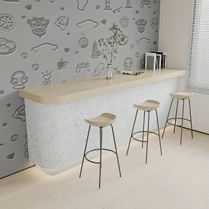 Modern Bar Chair Combination Bar Chair 3d model