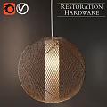 Modern Woven Spherical Pendant Light With Metallic Structure And Warm Glow