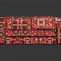 Pink Sectional Sofa With Vibrant Colorful Patterns And Bohemian Design Details