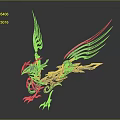 Futuristic Metallic Mechanical Silver Game Movie Character With Intricate Sharp Wings And Claws