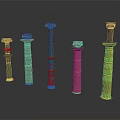 Architectural Classical Columns With Various Styles Different Designs And Ornate Details