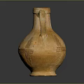 Hand Carved Terracotta Vase Sculpture With Handle And Intricate Classic Patterns Design