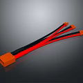 High Quality Computer Cables With Orange Black Sleeves And Multiple Connectors