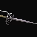Medieval Decorative Sword With Intricate Hilt Design Ornate Guard And Silver Blade