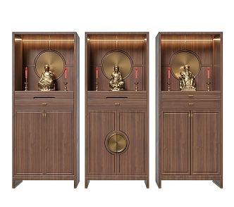 new chinese-style buddha cabinet buddha shrine 3d model