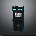 POLYBIUS Arcade Machine Interior With Red Cup Circular Screen Control Buttons And Coin Slot