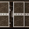 Wardrobe With Various Door Patterns Including Diamond Rose Geometric And Quilted Designs 3d model