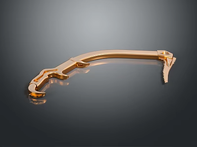Golden Modern Lighting Combination with Curved Metal Structure and Glossy Surface for Interior Decoration 3d model