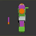 Colorful Plastic Toy Gun With Green Pink Orange White Design And Long Barrel