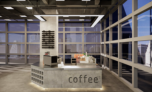 Industrial LOFT Cafe 3d model