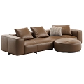 Minotti double sofa pillow sofa 3d model