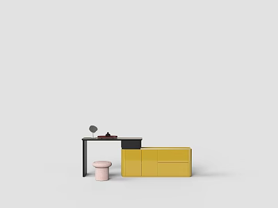 Modern all-in-one dresser 3d model