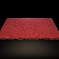 Soft Red Square Rug With Plush Textured Surface For Living Room Decor