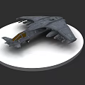 Grey Military Aircraft Weapon Model With Multiple Mounts And Transparent Cockpit 3d model
