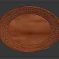 Brown Wicker Basket for Household Storage with Wooden Base Design