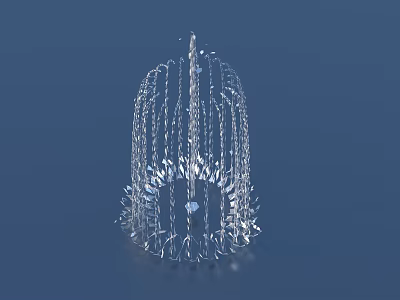 Delicate Crown Shaped Garden Ornament with Transparent Slender Parts and Decorative Details 3d model
