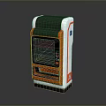 Modern Self Service Kiosk With Orange White Black Body Digital Display And Blue Light Strip