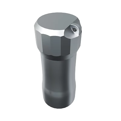 Industrial Metal Cylindrical Component With Hexagonal Cap And Small Hole 3d model