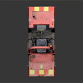 Red Road Roller With Double Drums Operator Seat And NCC APEX Features 3d model
