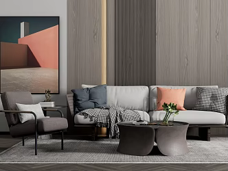 Modern sofa coffee table combination 3d model