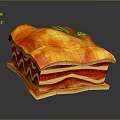 Delicious Homemade Lasagna With Layers Of Cheese Tomato Sauce And Fresh Basil