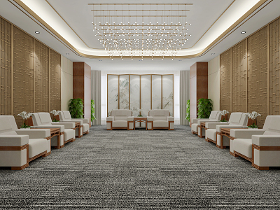 New Chinese Reception Room VIP Reception Room model