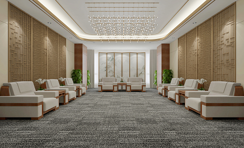 New Chinese Reception Room VIP Reception Room 3d model