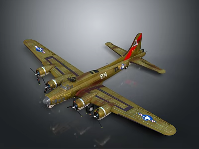 Vintage Brown Military Aircraft Model With BN Marking And Star Logo In Space Aviation Collection 3d model