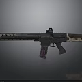 Modern Tactical Assault Rifle With Scope Rail System And Grip Texture