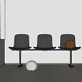 Modern Black Public Chairs With Metal Frame And Decorative Spheres In Minimalist Interior