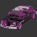 Vintage Classic Car With Black Body White Roof Chrome Accents Retro Design