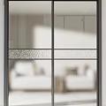 Modern Sliding Doors With Grid And Ribbed Glass For Home Interior Space Partition
