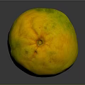Fresh Round Yellow Greenish Textured Orange Fruit On Dark Background