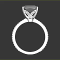 Sparkling Solitaire Diamond Engagement Ring With Platinum Band And Accent Stones