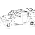 Green Hummer H2 SUV With Rugged Exterior Design And Roof Rack Features