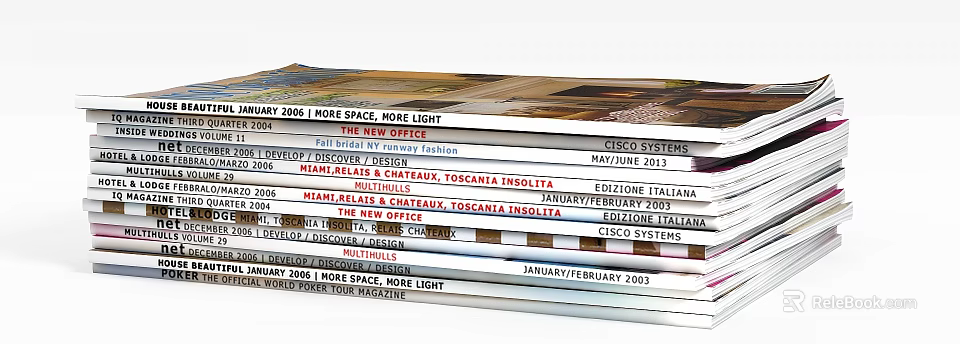 Storage Locker Providing Space For Organizing Magazines With Various Dates And Titles 3d model 
