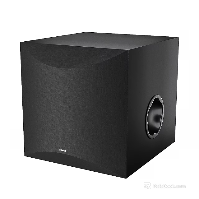 Black Square Audio Speaker With Modern Design Sleek Exterior And Powerful Bass 3d model 