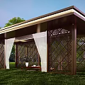 New Chinese Style Pavilion Rest 3d model