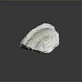 White Natural Stone With Rough Surface On Dark Reflective Background 3d model