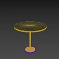 Modern Minimalist Black Round Dining Table With Slim Leg And Circular Base 3d model