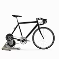 Black Frame Stationary Exercise Bike For Indoor Training With Flywheel And Fitness Equipment