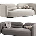 Casual Sofa Combination Casual Sofa Living Room Sofa Double Sofa Pillow Pillow Home Furniture Simple 3d model