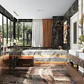 Luxury Modern Bathroom Interior Design With Marble Walls Double Sinks Bathtub And Natural Light