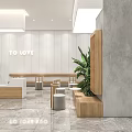 Modern Dessert Shop Interior With Bright Space And Seating 3d model