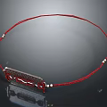 Stylish Red Cord Necklace With Metal Pendant And Small Beads Design