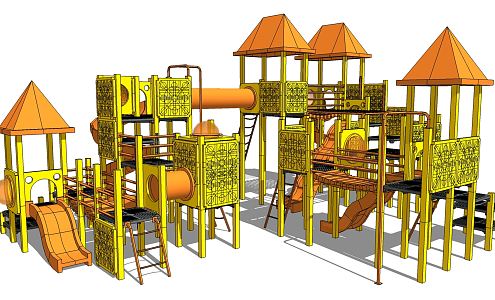 Modern slide amusement equipment 3d model