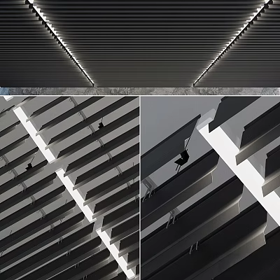 Modern Ornament Decoration Set With Striped Structure And Light Shadow Design 3d model