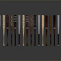 Assorted Baseball Bats With Diverse Materials And Crafted Designs For Sports And Collection