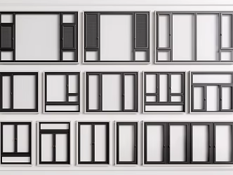 modern window combination casement window floor to ceiling window 3d model